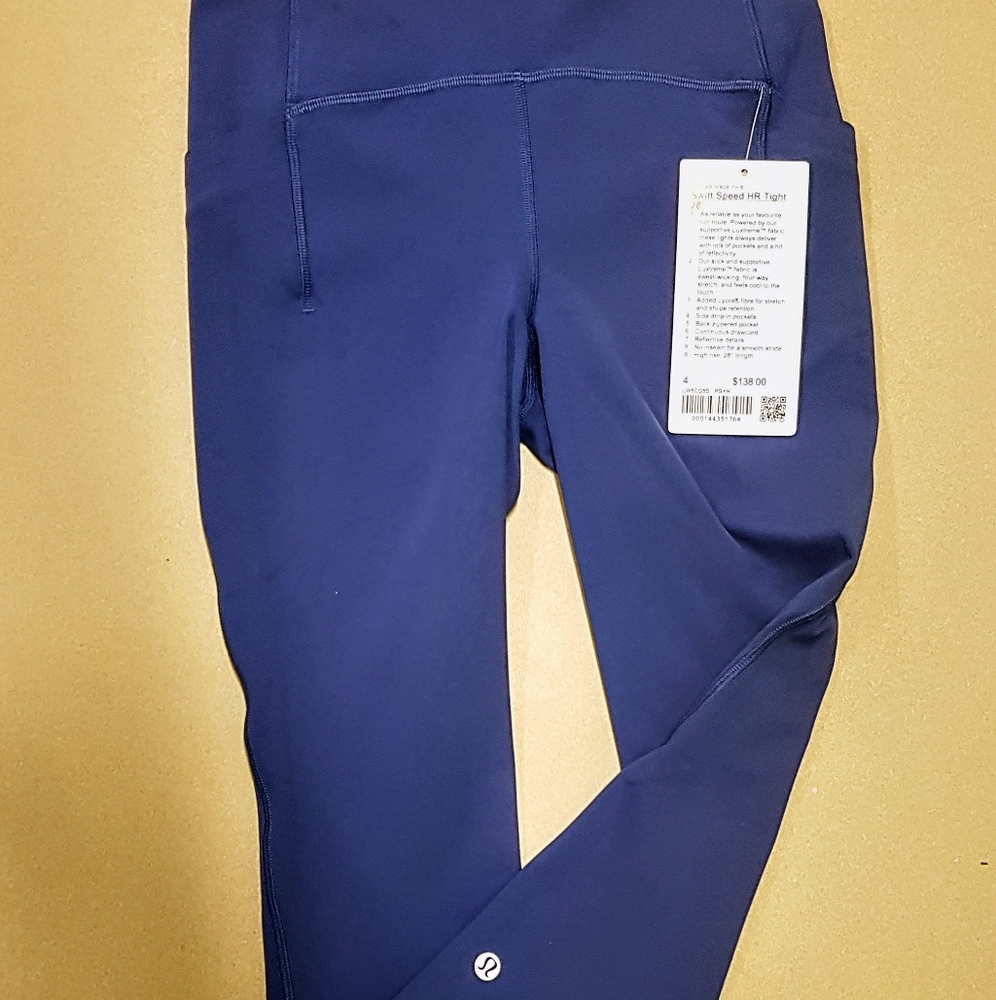 Lululemon high rise side drop-in pockets and zippered pocket tights